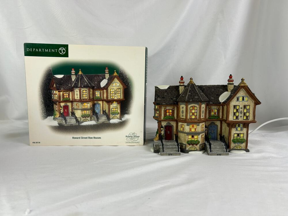 Department 56 Howard Street Row Houses Dickens Village 2004 Lighted Box